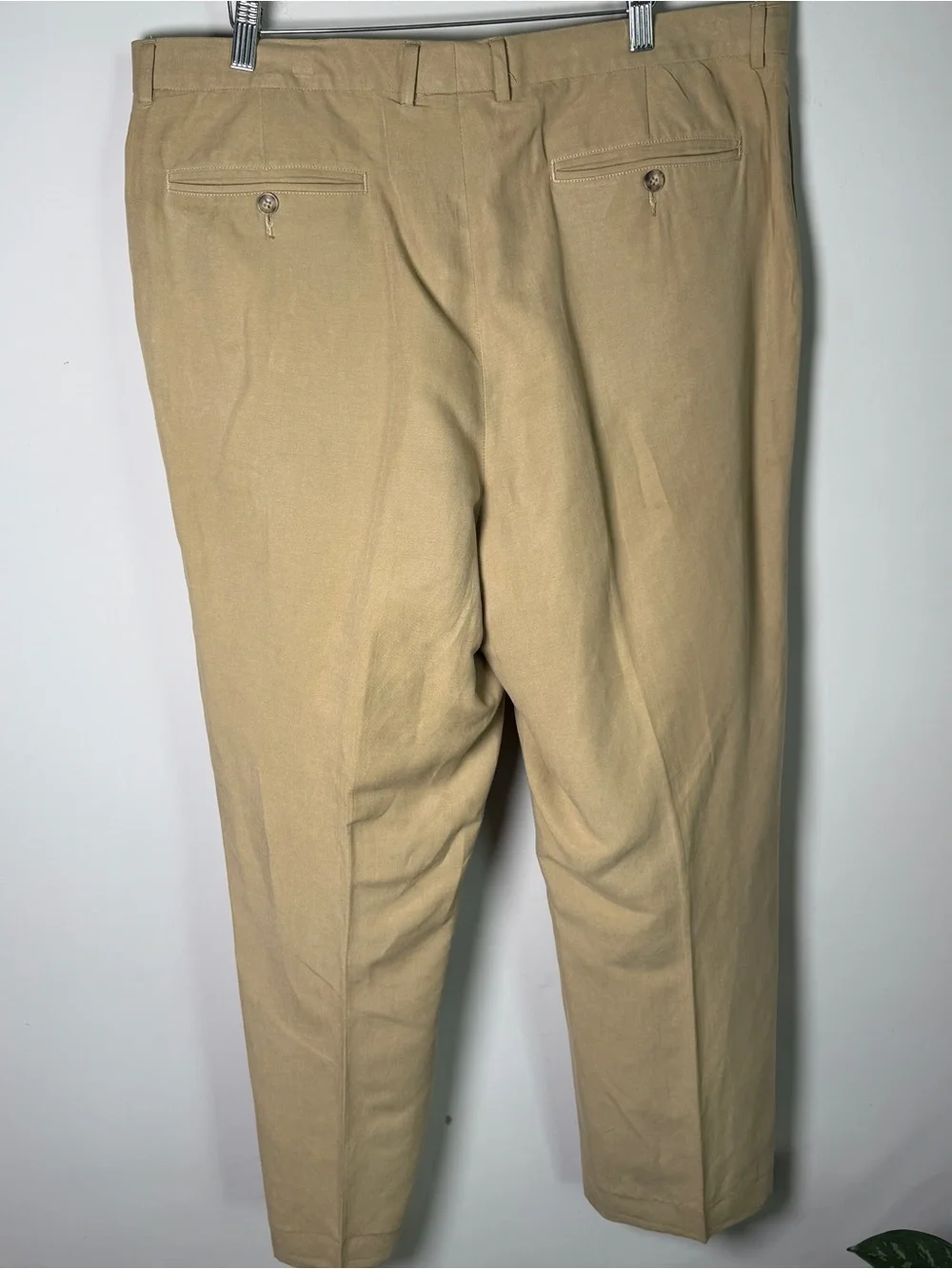 Murano Collezione Silk Linen Flat Front Trousers 38x34 Old Money Quiet Luxury